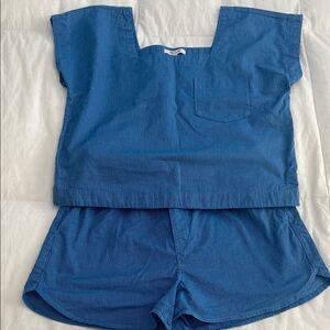 Madewell Royal Blue Boxy Short-Sleeve Top